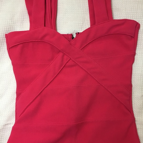 Double strapped pink bandage bodycon dress -small - Picture 4 of 9